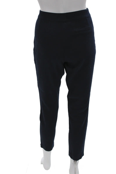 Magaschoni Women Cropped Ankle Pants Dark Blue Cotton Spandex Zip Size 4