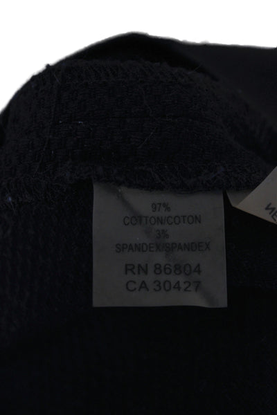 Magaschoni Women Cropped Ankle Pants Dark Blue Cotton Spandex Zip Size 4