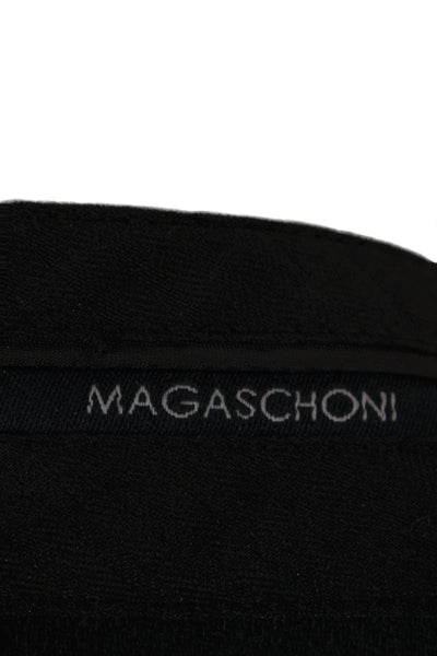 Magaschoni Women Cropped Ankle Pants Dark Blue Cotton Spandex Zip Size 4