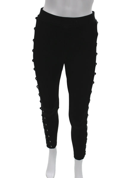 Free Generation Womens Black Gothic Cropped Ankle Lace Up Pants Viscose Size S
