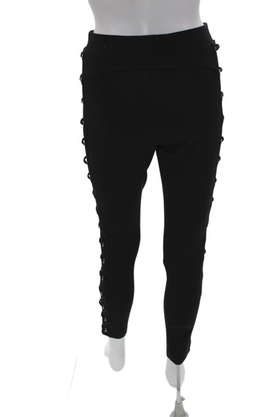 Free Generation Womens Black Gothic Cropped Ankle Lace Up Pants Viscose Size S