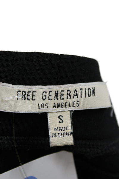 Free Generation Womens Black Gothic Cropped Ankle Lace Up Pants Viscose Size S