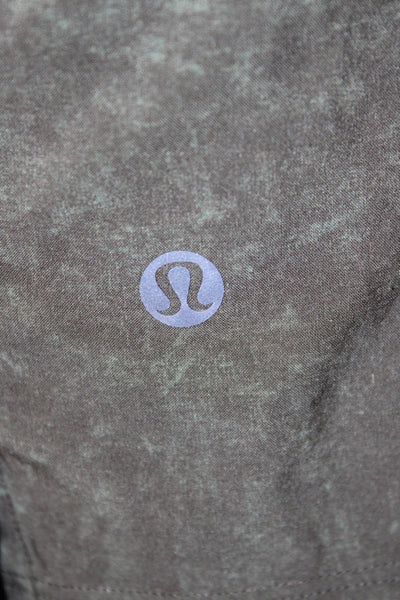 Lululemon Mens Green Camo Sweat Shorts Drawstring 86% recycled polyester Size S