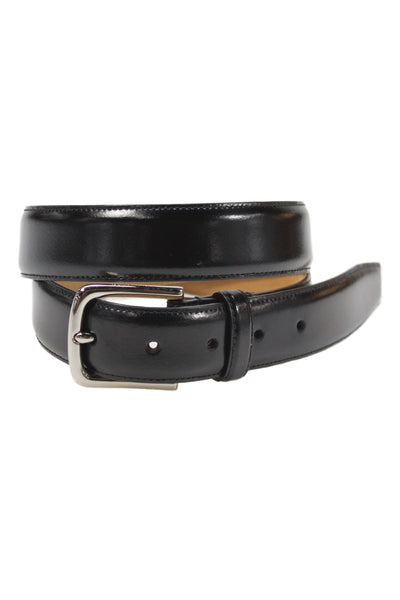 Cole Haan Mens Patent Leather Silver Tone Medium Belt Black Size 32