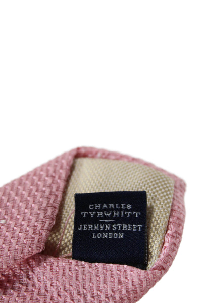 Charles Tyrwhitt Mens Silk Classic Necktie Pink White