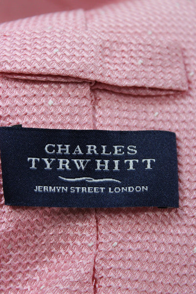 Charles Tyrwhitt Mens Silk Classic Necktie Pink White