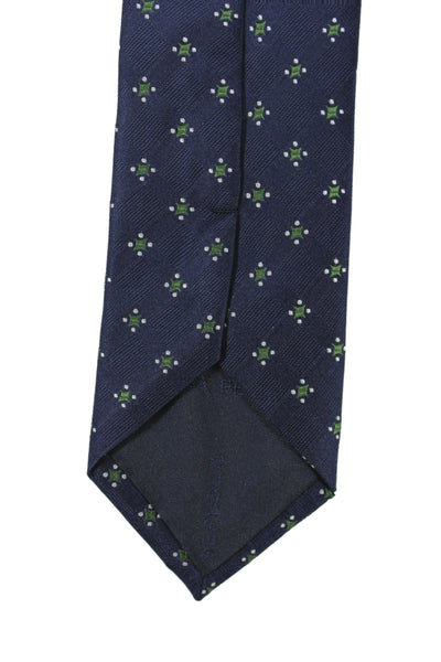 Banana Republic Mens Silk Printed Skinny Necktie Navy Blue Green