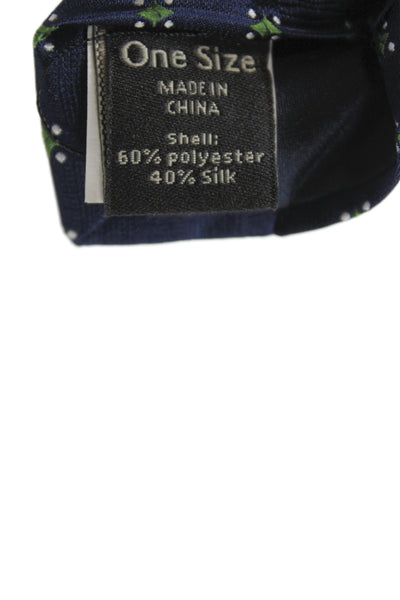 Banana Republic Mens Silk Printed Skinny Necktie Navy Blue Green
