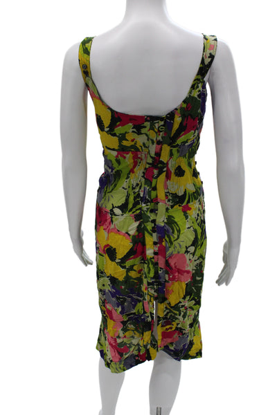 Laurence Bras Womens Tank Dress Green Floral Size 38
