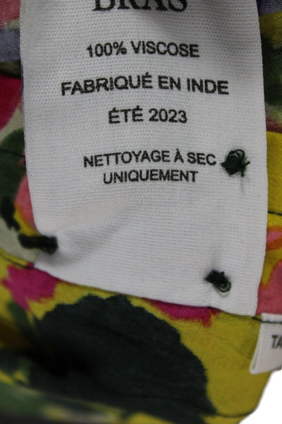 Laurence Bras Womens Tank Dress Green Floral Size 38
