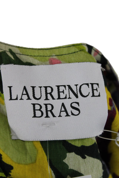 Laurence Bras Womens Tank Dress Green Floral Size 38