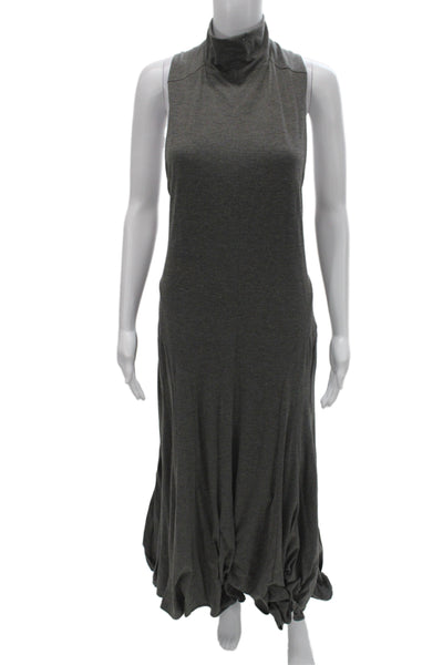 Gianni Bini Women Maxi Tank Dress Dark Gray Cotton Spandex Mock Neck Size S