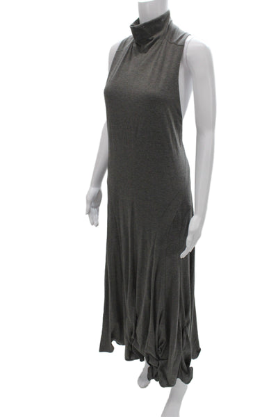 Gianni Bini Women Maxi Tank Dress Dark Gray Cotton Spandex Mock Neck Size S