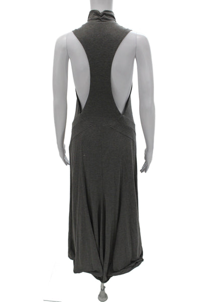 Gianni Bini Women Maxi Tank Dress Dark Gray Cotton Spandex Mock Neck Size S