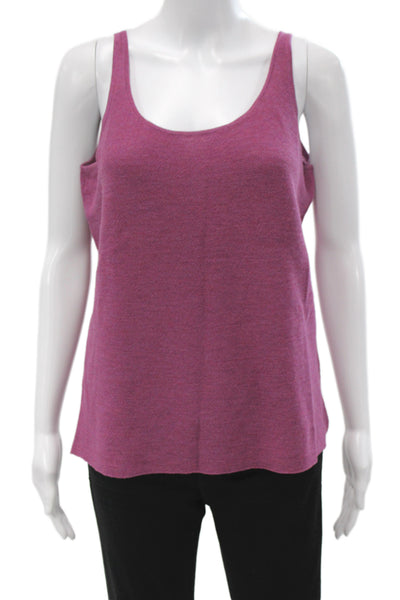Eileen Fisher Women Purple Wool Sleeveless Round Neck Basic Tank Size M