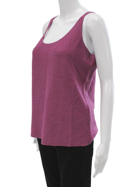 Eileen Fisher Women Purple Wool Sleeveless Round Neck Basic Tank Size M