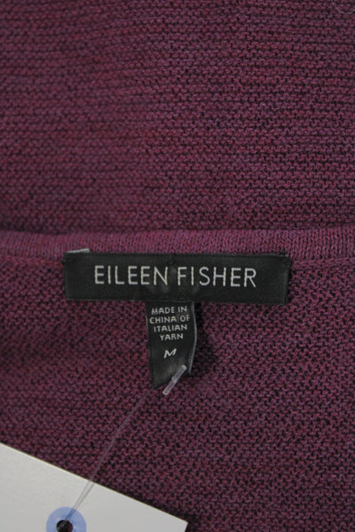 Eileen Fisher Women Purple Wool Sleeveless Round Neck Basic Tank Size M