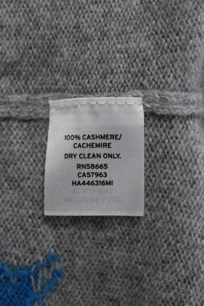 Halogen Unisex Gray 100% Cashmere Pullover Crewneck Stars Size 1