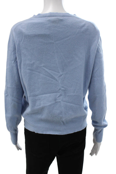 Lord & Taylor Unisex Light Blue Cashmere Crew Neck Cardigan Button Size XL