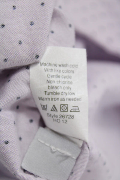 J Crew Women Polka Dot Collared Button-Up Blouse Light Blue Size 4