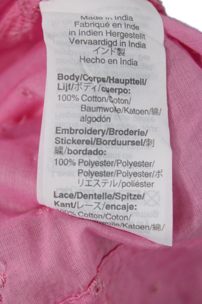 J Crew Women Pink Bohemian Tunic Long Sleeve Cotton Button Size L