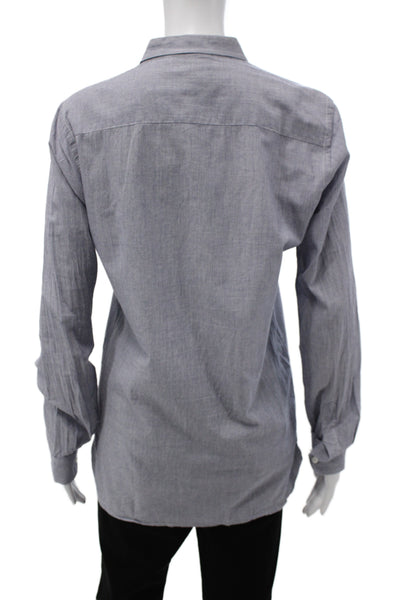 Theory Womens Striped Cotton Button-Up Shirt Long Sleeve Size XS Petites