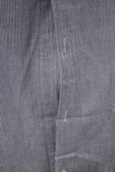 Theory Womens Striped Cotton Button-Up Shirt Long Sleeve Size XS Petites