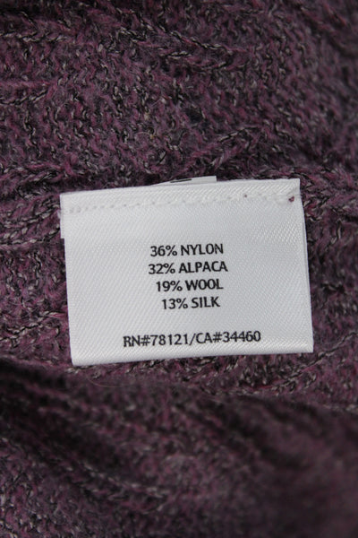 Eileen Fisher Unisex Purple Alpaca Blend Cardigan 3/4 Sleeve Size M