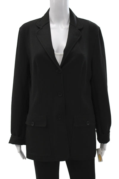 Talbots Women Black Collared Button Blazer Long Sleeve Size 10
