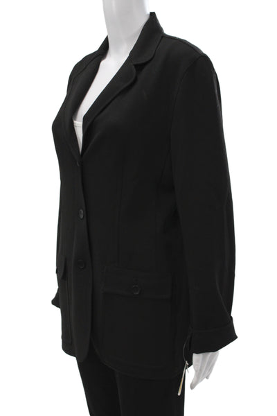 Talbots Women Black Collared Button Blazer Long Sleeve Size 10