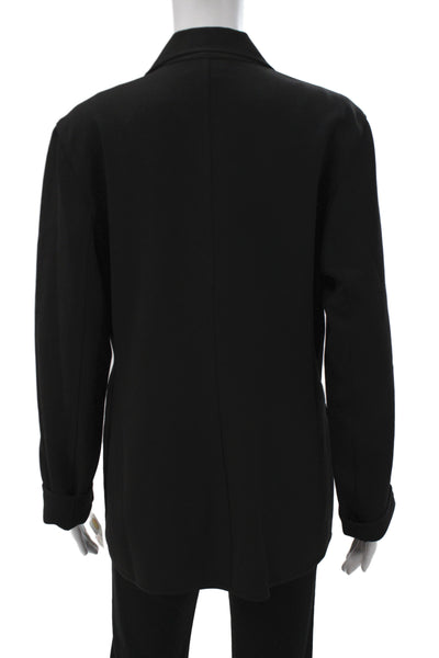 Talbots Women Black Collared Button Blazer Long Sleeve Size 10