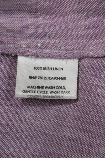 Eileen Fisher Women Shift Sleeveless Square Neck Irish Linen Purple Dress Size M