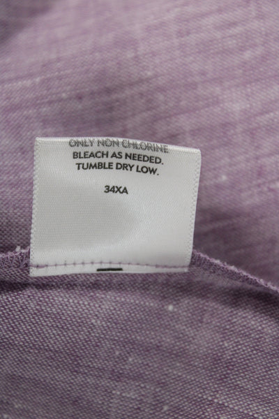 Eileen Fisher Women Shift Sleeveless Square Neck Irish Linen Purple Dress Size M