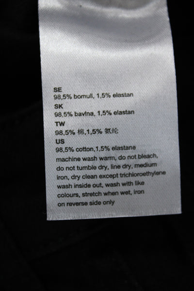 Wezc Mens Skinny Black Jeans 98.5% Cotton 1.5% Elastane Button Size 30