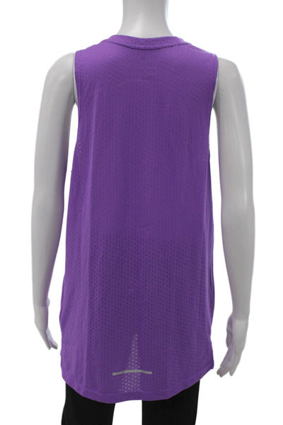 Nike Women Sleeveless Scoop Neck Purple Polyester Sports Top Buckle Size S