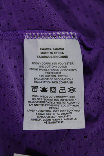 Nike Women Sleeveless Scoop Neck Purple Polyester Sports Top Buckle Size S