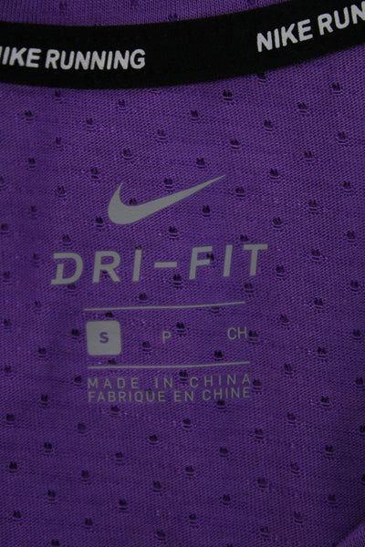 Nike Women Sleeveless Scoop Neck Purple Polyester Sports Top Buckle Size S