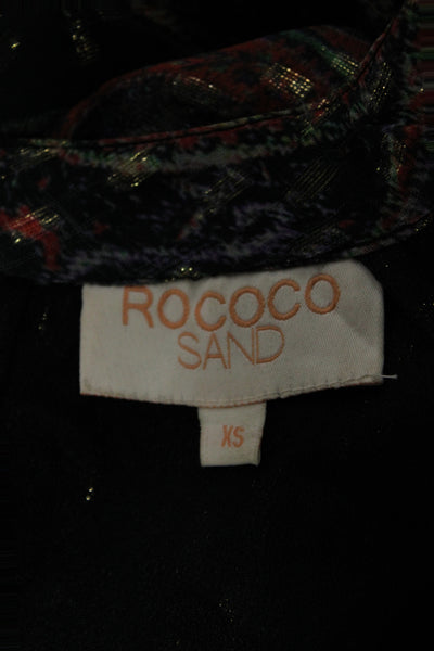 Rococo Sand Women Bodycon Dress Black V Neck Long Sleeve Mid-Calf Size XS