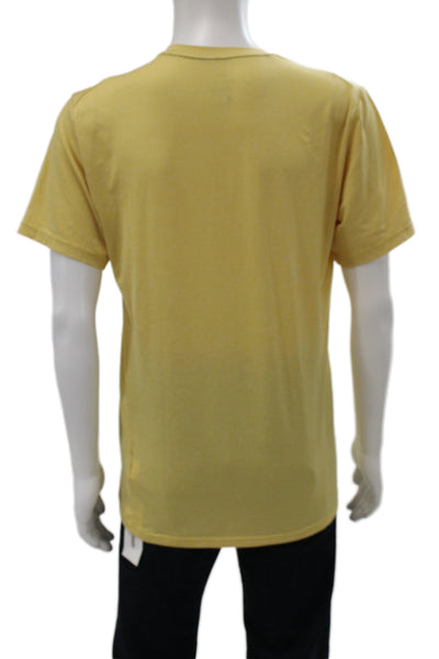 Nike Mens Yellow Short Sleeve T-Shirt Polyester Spandex Sports Size M