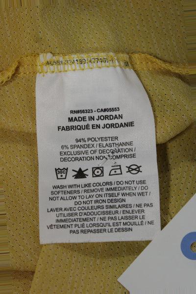 Nike Mens Yellow Short Sleeve T-Shirt Polyester Spandex Sports Size M
