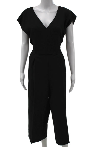 Ett: Twa By Anthropologie Women Jumpsuit Black V-Neck Short Sleeve Size L