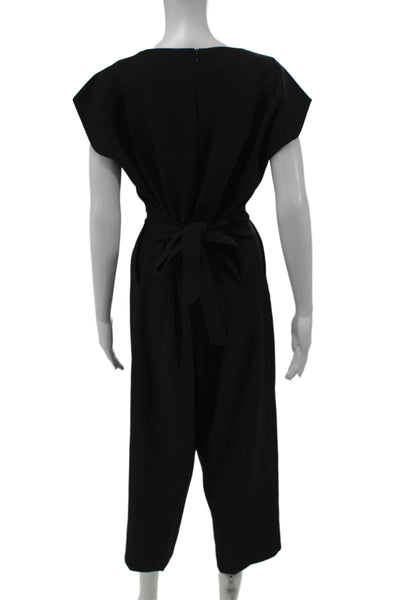 Ett: Twa By Anthropologie Women Jumpsuit Black V-Neck Short Sleeve Size L