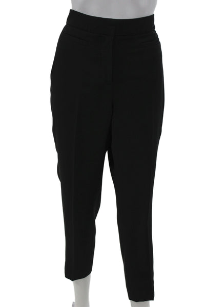 J Crew Womens Cropped Ankle Dress Pants Black Polyester Size 8