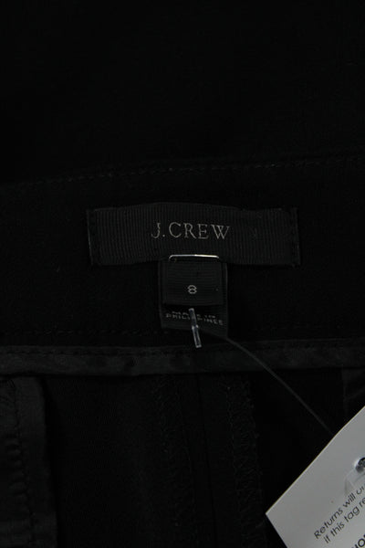 J Crew Womens Cropped Ankle Dress Pants Black Polyester Size 8