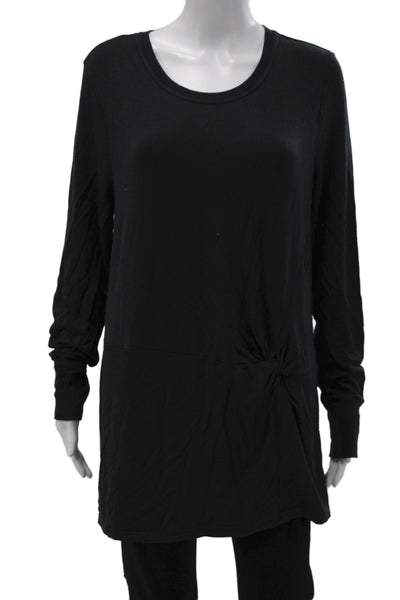 Athleta Womens Black Cotton Polyester Round Neck Long Sleeve Tunic Size L