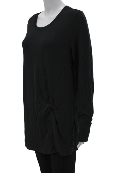 Athleta Womens Black Cotton Polyester Round Neck Long Sleeve Tunic Size L