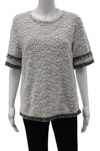 Banana Republic Women Basic Crew Neck Short Sleeve Gray T-Shirt Size M