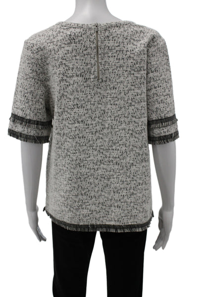 Banana Republic Women Basic Crew Neck Short Sleeve Gray T-Shirt Size M