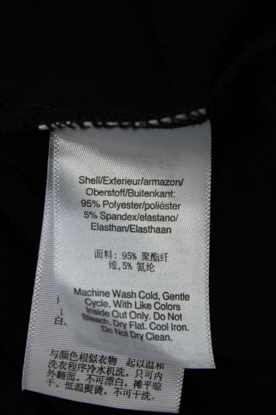 DKNY Womens Basic Mock Neck Sleeveless Black Blouse Size L