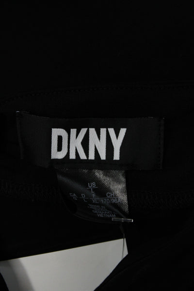 DKNY Womens Basic Mock Neck Sleeveless Black Blouse Size L